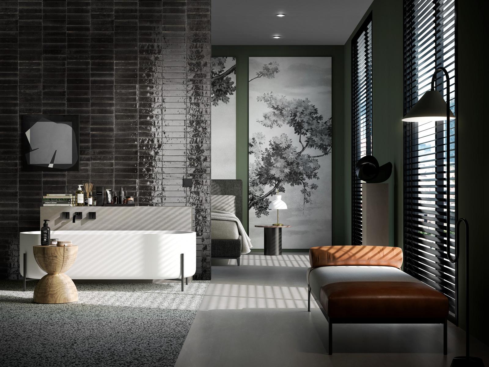 Piet Boon 060X240 Glaze Tile Black Piet Boon 060X240 Glaze Tile Black